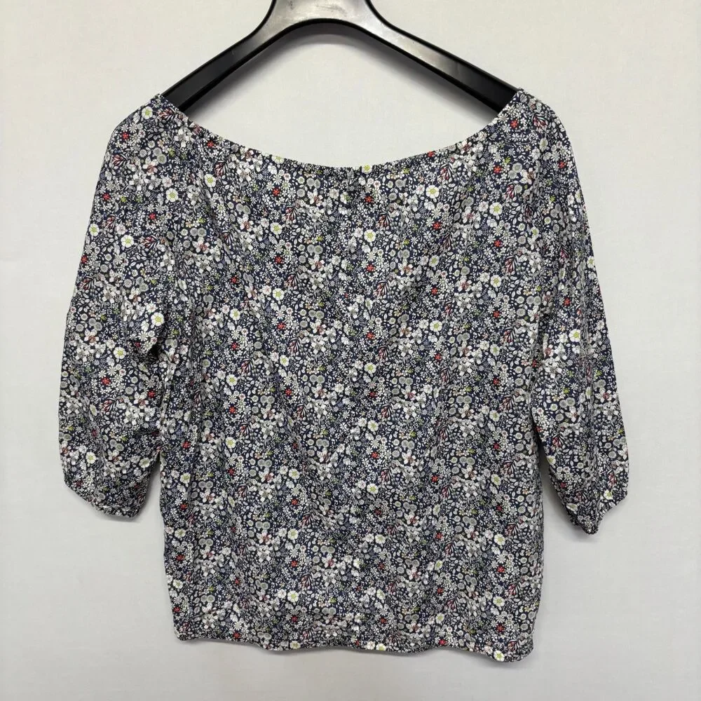 J. Crew Liberty Fabrics Women Blouse Top Shirt Size Medium Floral Cotton C132 11